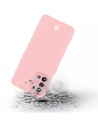 Oppo A74 Coque Liquid Silicone + Verre Trempé 9H - Rose | Ibroz