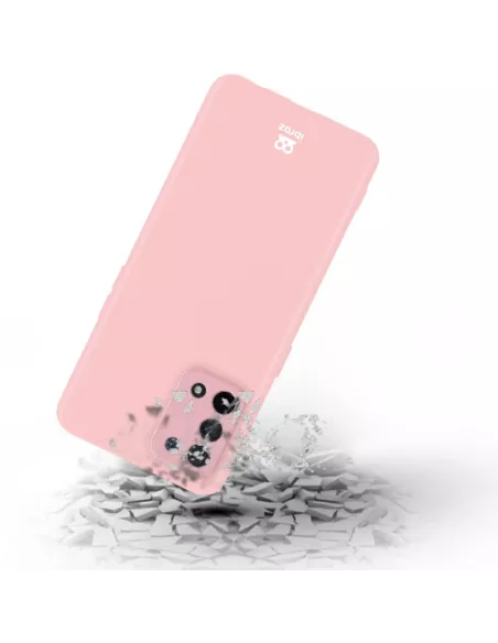 Oppo A74 Liquid Silicone Case + 9H Tempered Glass - Pink | Ibroz