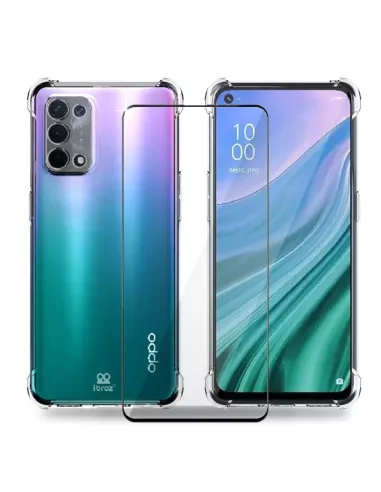 Oppo A54 Pack Shockproof case + 9H screen protector - Transparent |...