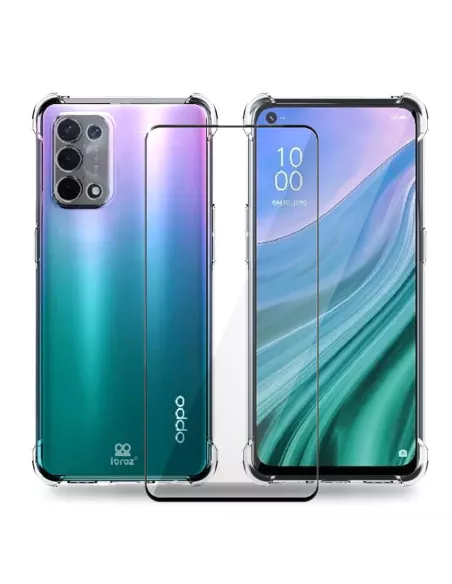 Oppo A54 Pack Shockproof case + 9H screen protector - Transparent |...