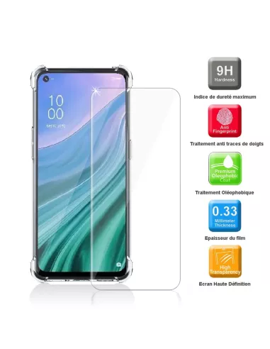 Oppo A54 Pack Shockproof case + 9H screen protector - Transparent |...