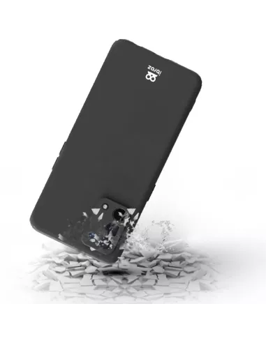 Oppo A54 Liquid Silicone Case + 9H Tempered Glass - Black | Ibroz