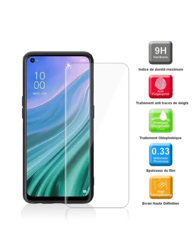 Oppo A54 Liquid Silicone Case + 9H Tempered Glass - Black | Ibroz