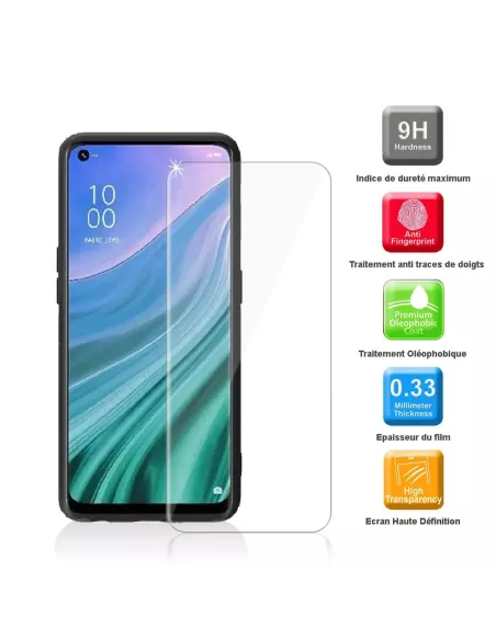 Oppo A54 Coque Liquid Silicone + Verre Trempé 9H - Noir | Ibroz