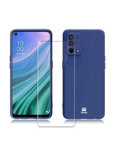 Liquid Silicone Case Oppo A54 + 9H Tempered Glass - Cosmos Blue | Ibroz