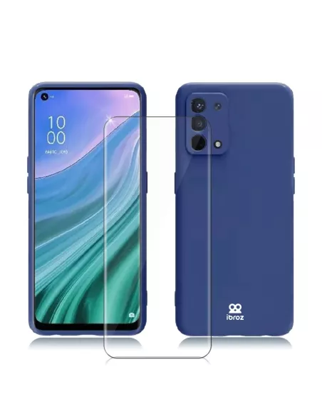 Coque Liquid Silicone Oppo A54 + Verre Trempé 9H - Bleu Cosmos | Ibroz