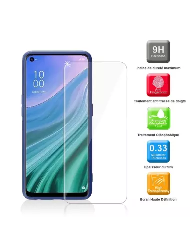 Coque Liquid Silicone Oppo A54 + Verre Trempé 9H - Bleu Cosmos | Ibroz
