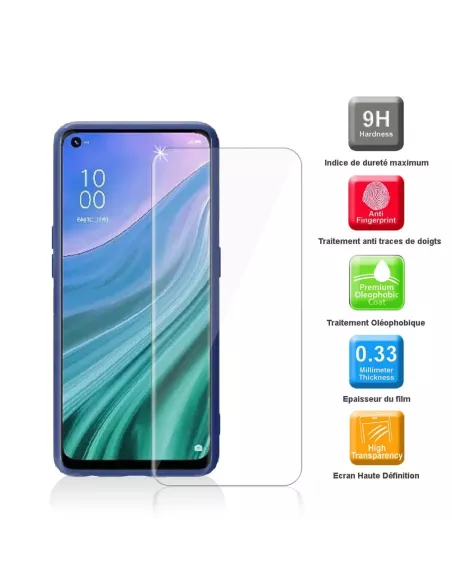 Coque Liquid Silicone Oppo A54 + Verre Trempé 9H - Bleu Cosmos | Ibroz