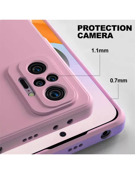 Xiaomi Redmi Note 10 PRO Coque Liquid Silicone Soft Touch rose + Ve...