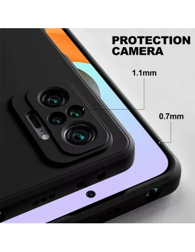 Xiaomi Redmi Note 10 PRO Coque Liquid Silicone Soft Touch noir + Ve...