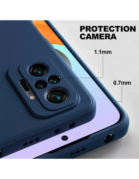 Xiaomi Redmi Note 10 PRO Coque Liquid Silicone Soft Touch bleu + Ve...