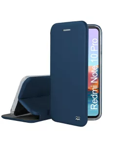 Xiaomi Redmi Note 10 Pro Etui Cuir Folio Clam + Verre Trempé 9H - B...