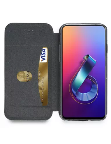 Zenfone 6 (ZS630KL) Etui folio cuir CLAM | Ibroz