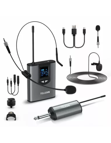 Kit Microphone Emetteur Recepteur UHF sans fil pour smartphone, app...