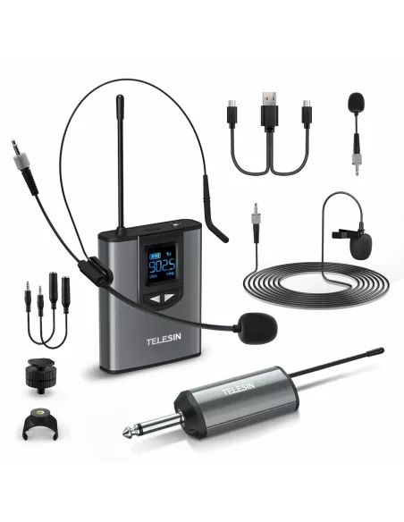 Wireless UHF Microphone Transmitter Receiver Kit for smartphone, app...