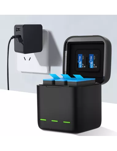 Boîtier chargeur 3 batteries pour GoPro Hero 9 et 10 | Ibroz
