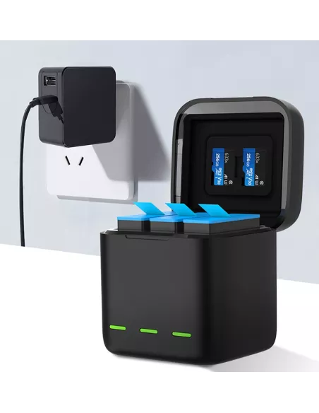 3-battery charger case for GoPro Hero 9 and 10 | Ibroz