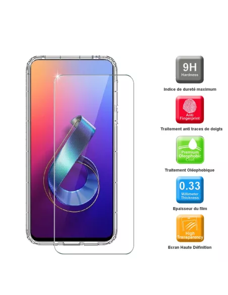 Zenfone 6 (ZS630KL) Pack Coque antichocs + Protection écran 9H | Ibroz