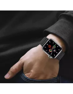Bracelet en Cuir véritable Apple Watch 7, 6, SE, 5, 4, 3 - Noir | I... 2