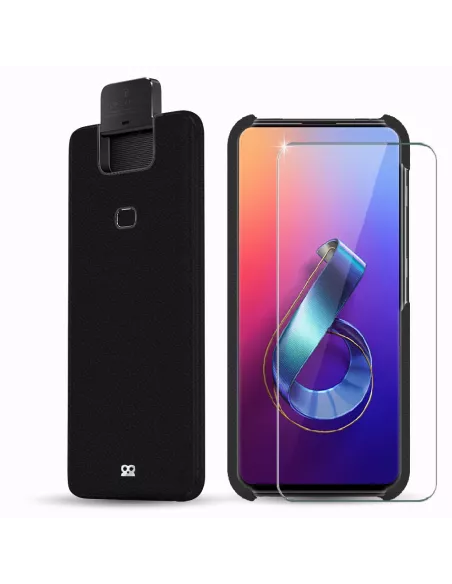Zenfone 6 (ZS630KL) Coque Cuir Prestige + Protection écran 9H | Ibroz