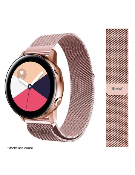 Bracelet maille milanaise acier Samsung / Huawei Watch - Rose Gold ...