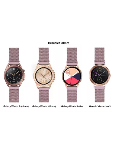 Samsung / Huawei Watch Stainless Steel Milanese Mesh Bracelet - Rose Gold ...