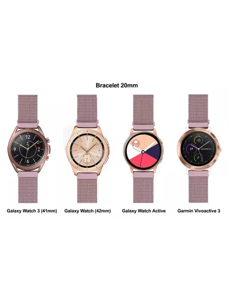 Samsung / Huawei Watch Stainless Steel Milanese Mesh Bracelet - Rose Gold ...