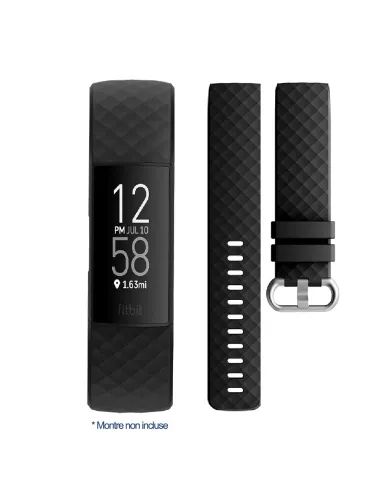 Diamond Sport Wristband Fitbit Charge 3/4 - Black | Ibroz