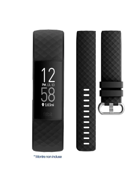 Bracelet Sport Diamant Fitbit Charge 3/4 - Noir | Ibroz