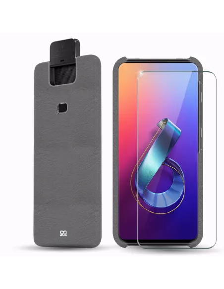 Zenfone 6 (ZS630KL) Leather Case Prestige + Screen Protector 9H | Ibroz