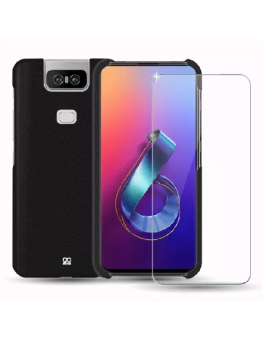 Zenfone 6 (ZS630KL) Coque Cuir Prestige + Protection écran 9H | Ibroz