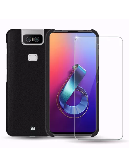 Zenfone 6 (ZS630KL) Coque Cuir Prestige + Protection écran 9H | Ibroz
