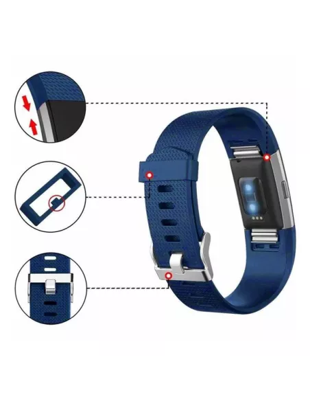 Fitbit Charge 2 Sport Wristband - Navy Blue | Ibroz