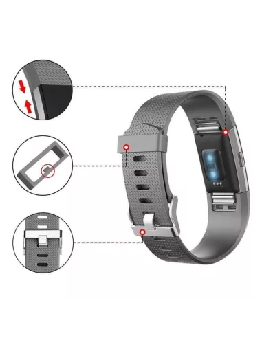 Bracelet Sport Fitbit Charge 2 - Gris | Ibroz