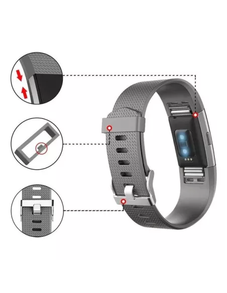 Bracelet Sport Fitbit Charge 2 - Gris | Ibroz