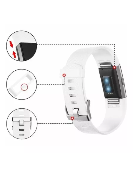 Bracelet Sport Fitbit Charge 2 - Blanc | Ibroz