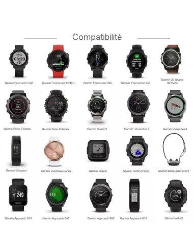 Chargeur USB pour Montre Garmin Fenix 5 / 6, Vivoactive 3 / 4, Venu...