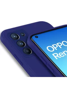 Oppo Reno 6 Coque Liquid Silicone - Bleu Nuit | Ibroz 2