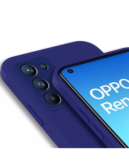 Oppo Reno 6 Coque Liquid Silicone - Bleu Nuit | Ibroz