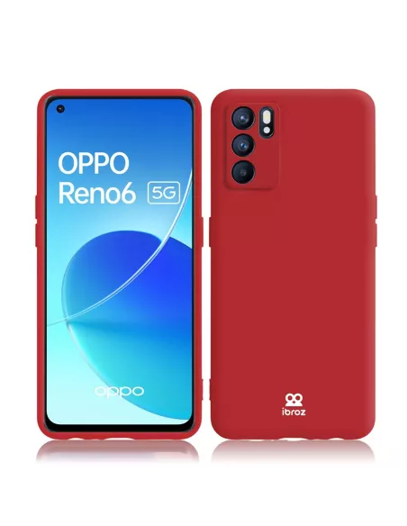 Oppo Reno 6 Coque Liquid Silicone - Rouge | Ibroz