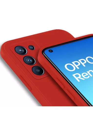 Oppo Reno 6 Coque Liquid Silicone - Rouge | Ibroz