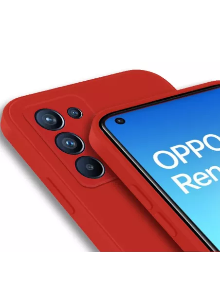 Oppo Reno 6 Coque Liquid Silicone - Rouge | Ibroz